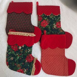 Big Handmade Christmas Stockings 1970's Christmas Decor